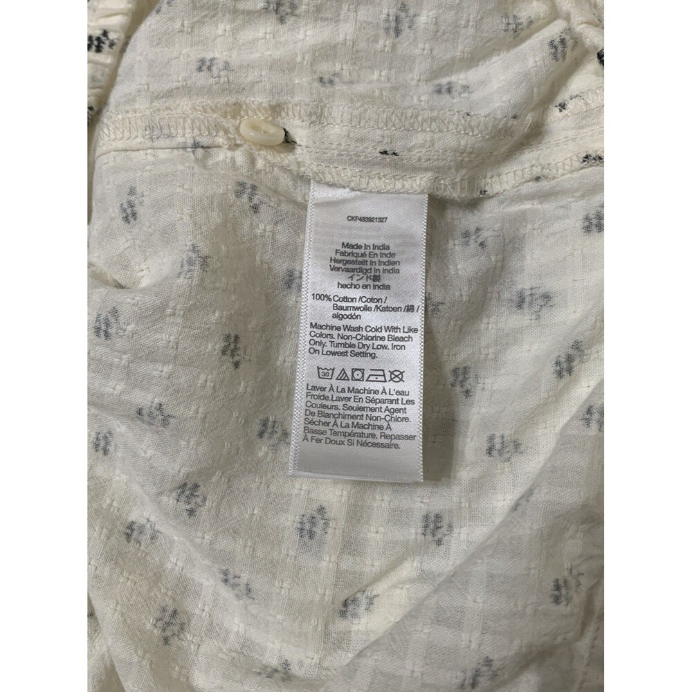 Madewell Drawstring Cotton Crop Button-Up Shirt Size Small Floral - Picture 5 of 6